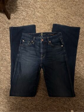 7 For All Mankind Dark Blue A Pocket Bootcut Jeans size 24